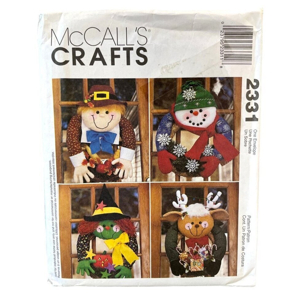 McCall's Crafts Seasonal Wreaths Pattern 2331 Winter Fall‎